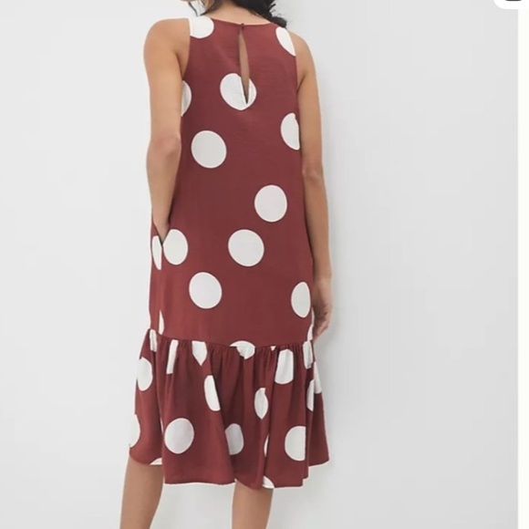 Anthropologie Michaela Flounced Polka Dot Sleeveless Dress - Picture 6 of 7